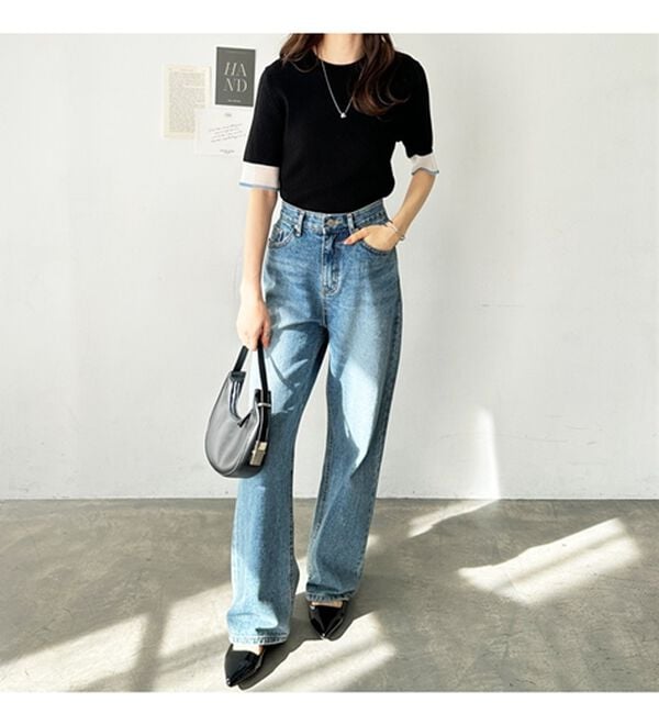 GeeRA（ジーラ）の「『ドラマ着用商品』 袖口シアーリブニット（ニット・セーター）」｜詳細画像