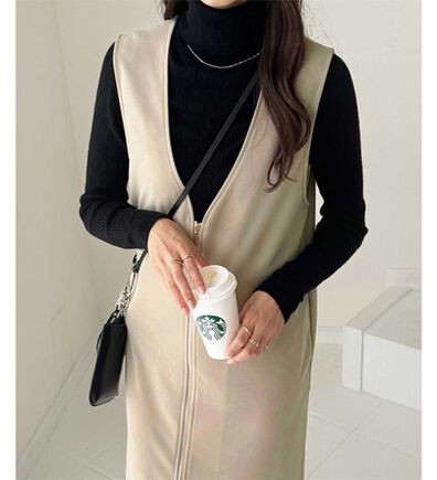 GeeRA（ジーラ）の「３ＷＡＹジップデザインジレワンピース（ジレ）」