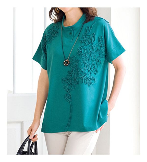 ルフラン（ルフラン）の「【３色組】汗ジミ対策！コード刺しゅうプルオーバー（カットソー）」｜詳細画像