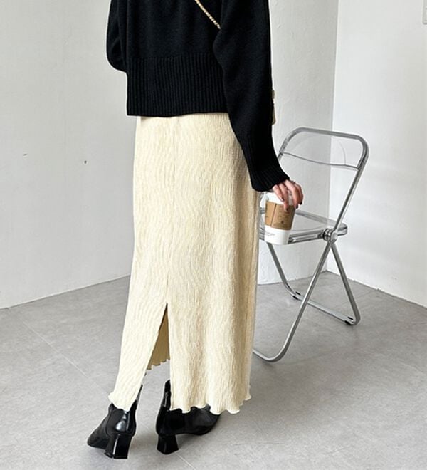 GeeRA（ジーラ）の「すっきり見え！ベロアプリーツロングスカート（ロングスカート）」｜詳細画像