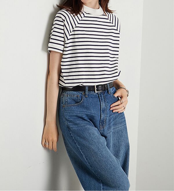 BELLUNA（ベルーナ）の「華奢見せ！しっかり素材コットン１００％Ｔシャツ（カットソー）」｜詳細画像