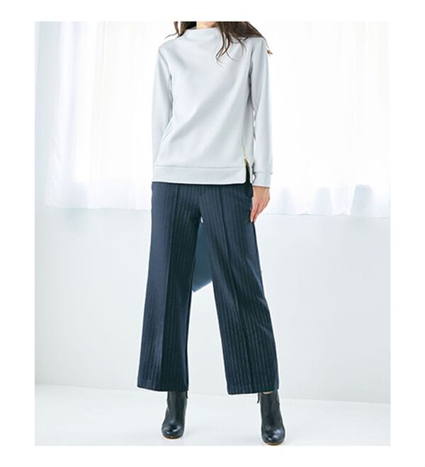 VINNO（ヴィノ）の「＜日本製＞尾州生地・ふんわりタッチワイドパンツ（ワイドパンツ・ガウチョ）」｜詳細画像