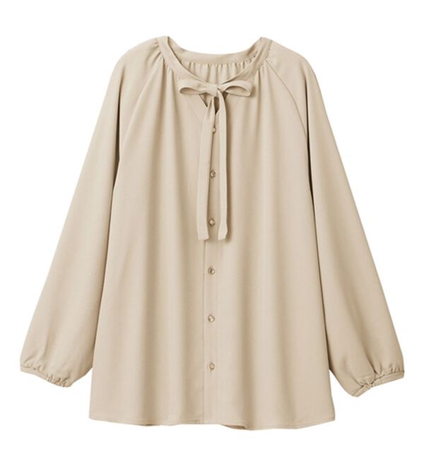 Viola e Viola（ヴィオラ エ ヴィオラ）の「【多機能付】細リボンブラウスチュニック（チュニック）」｜詳細画像