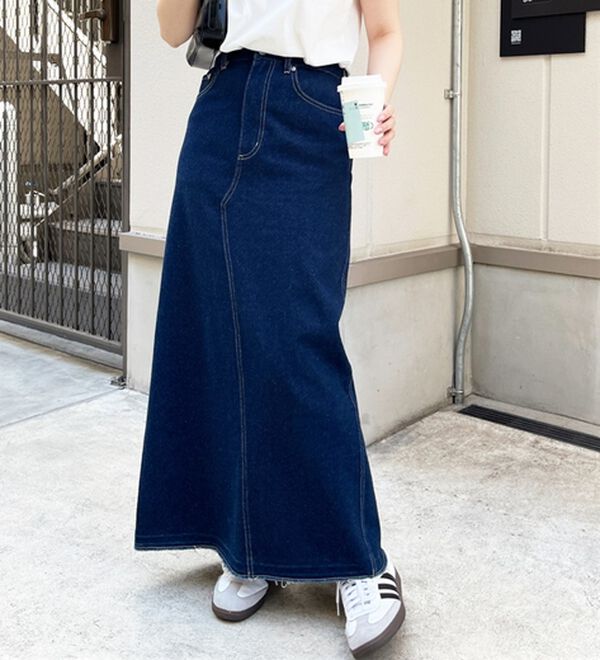 GeeRA（ジーラ）の「バックスリットデニムロングスカート（ロングスカート）」｜詳細画像