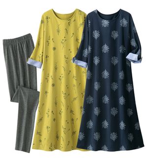 「【３点セット】ナチュラル柄チュニック３点セット（チュニック）」｜3点セット