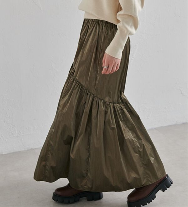 RANAN（ラナン）の「メタリックラウンドティアードスカート（ロングスカート）」｜詳細画像