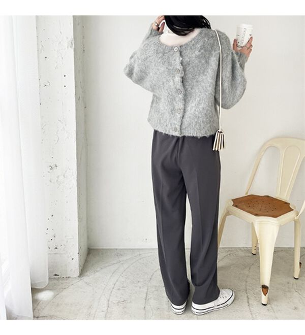 GeeRA（ジーラ）の「前後２ｗａｙクルーネックシャギーショートカーディガン（ニットカーディガン）」｜詳細画像