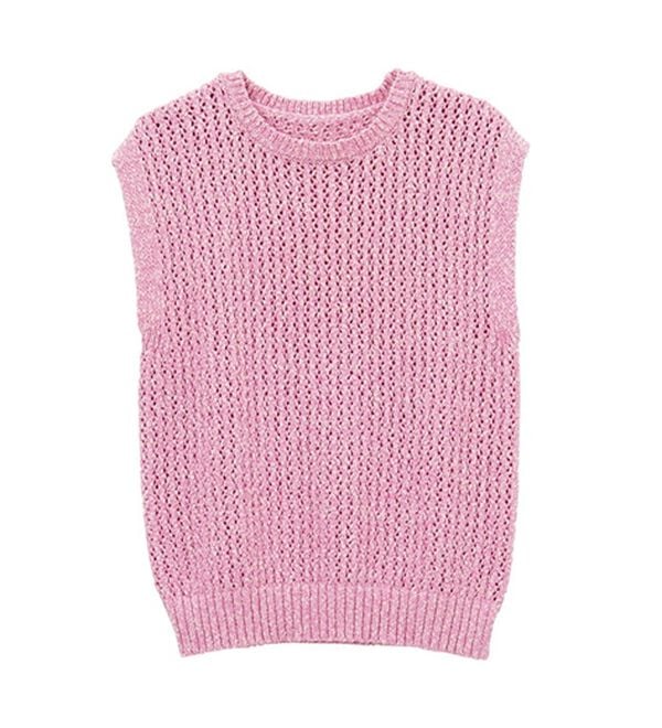 GeeRA（ジーラ）の「ミックスカラーメッシュニットトップス（ニット・セーター）」｜詳細画像