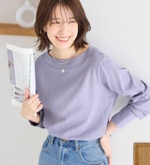 Viola e Viola（ヴィオラ エ ヴィオラ）の「柔らか綿１００％大人キレイTシャツ（カットソー）」｜詳細画像