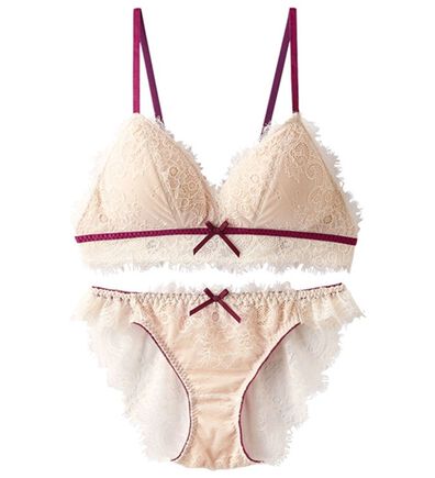 YU'NOW（ユナウ）の「アイラッシュレースのブラレット＆ショーツセット（ブラジャー＆ショーツセット）」