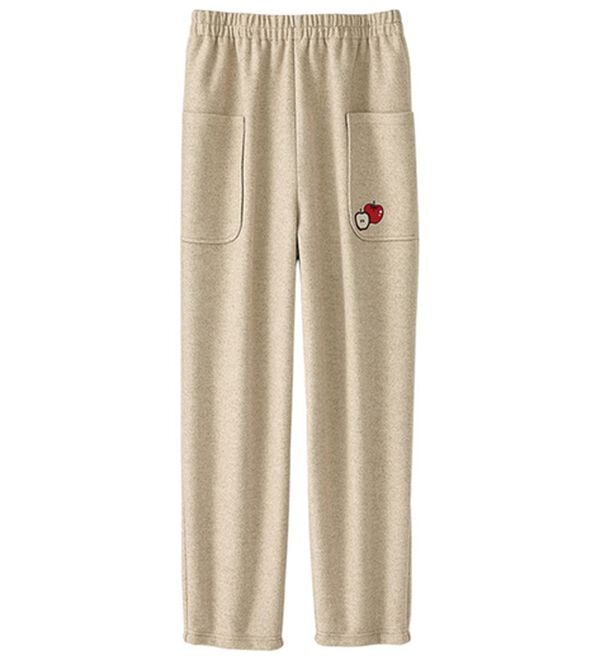 BELLUNA（ベルーナ）の「ポケット刺しゅうゆったりパンツ（フルレングスパンツ）」｜オフベージュ