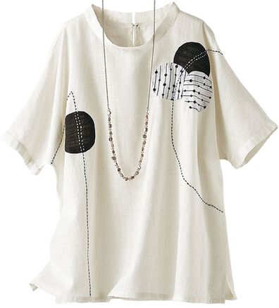 BELLUNA（ベルーナ）の「刺し子刺しゅう使いモダンブラウス（ブラウス）」