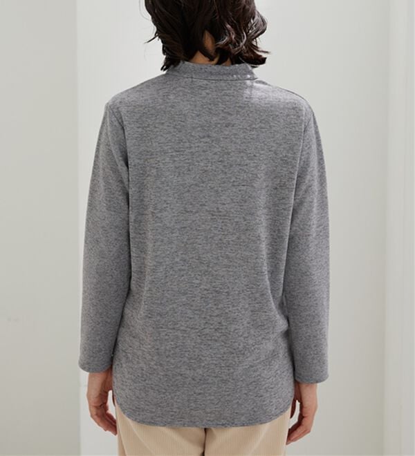 BELLUNA（ベルーナ）の「ロゴ刺しゅう裏起毛ニットソーチュニック（カットソー）」｜詳細画像