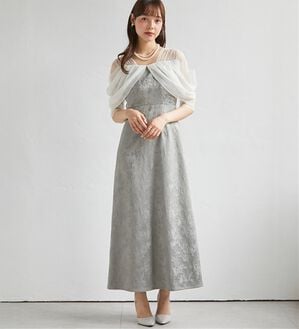 RANAN（ラナン）の「オフショルデザイン花柄ジャカードドレス（その他ワンピース）」｜グレー系
