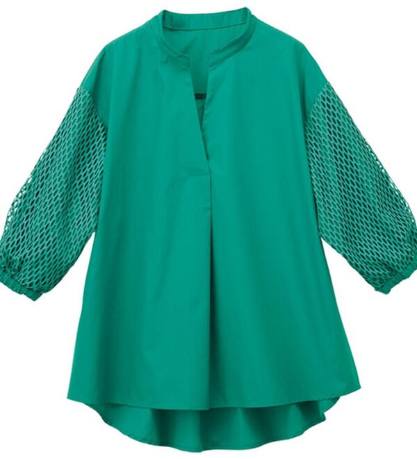 RANAN（ラナン）の「メッシュスリーブブラウス（ブラウス）」｜詳細画像