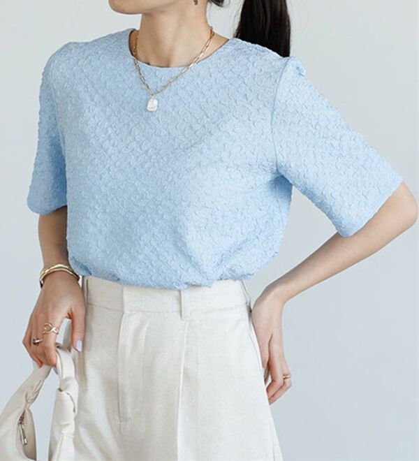 GeeRA（ジーラ）の「ふくれジャカードテクスチャーブラウス（ブラウス）」｜詳細画像