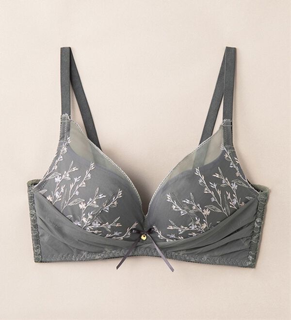 YU'NOW（ユナウ）の「ピーチＢＯＭブラ・ショーツ（別売）（ブラジャー）」｜ダークグレー