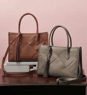 RANAN（ラナン）の「編み込みデザインタッセル付き２Ｗａｙハンドバッグ（ハンドバッグ）」｜詳細画像