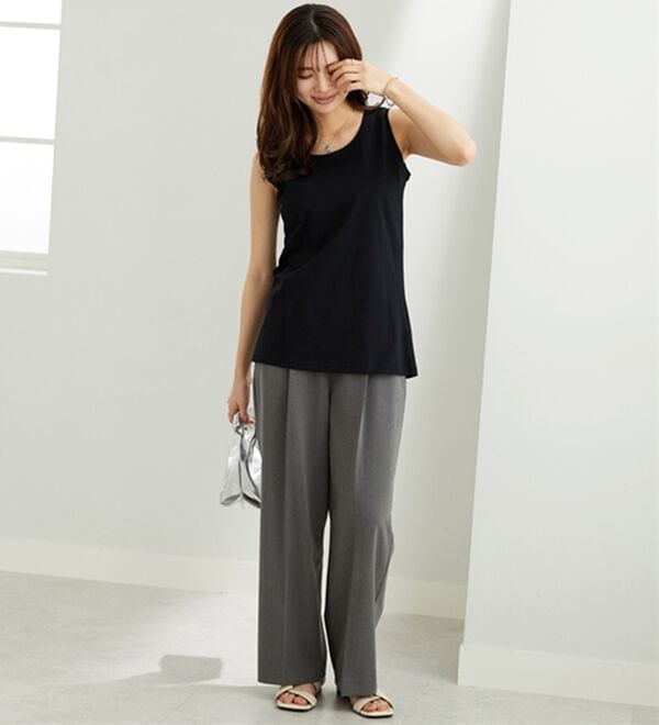 BELLUNA（ベルーナ）の「ヒンヤリ！綿１００％サマ見えタンクトップ（タンクトップ・キャミソール）」｜詳細画像