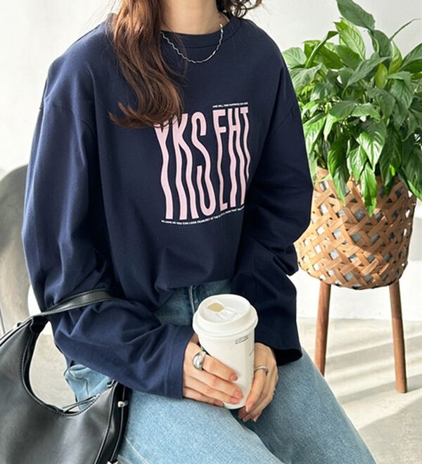 GeeRA（ジーラ）の「綿１００％アソートロゴロングＴｅｅ（カットソー）」｜詳細画像