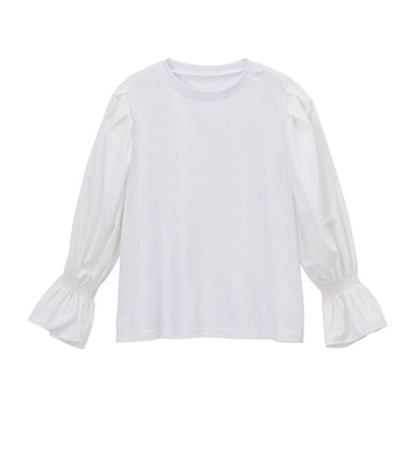 GeeRA（ジーラ）の「異素材切替キャンディースリーブカットソー（カットソー）」｜詳細画像