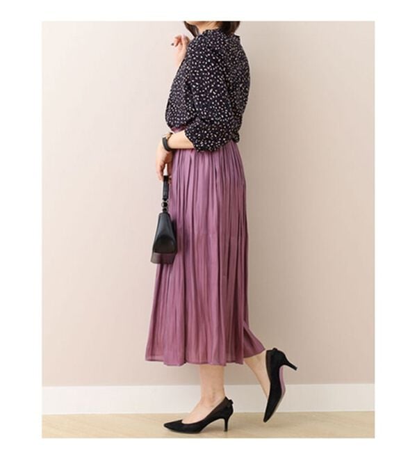 BELLUNA（ベルーナ）の「レーヨンプリントギャザー使いブラウス（ブラウス）」｜詳細画像