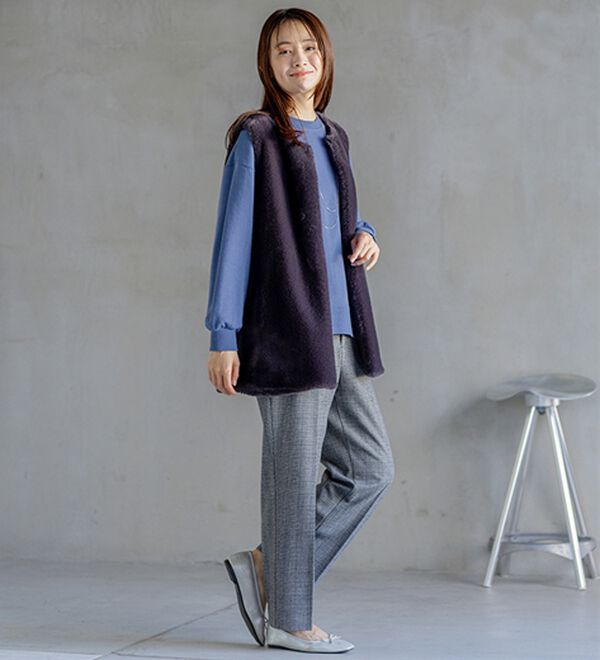 BELLUNA（ベルーナ）の「軽やか綿混！大人サマ見えスウェット（カットソー）」｜詳細画像