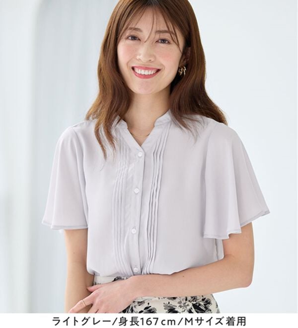 alotta（アロッタ）の「上品細見えピンタックブラウス（ブラウス）」｜詳細画像