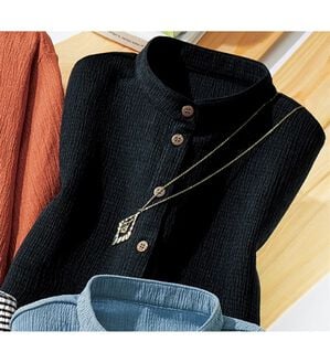 ルフラン（ルフラン）の「さらりと着れる！楊柳素材プルオーバー（カットソー）」｜ネイビー