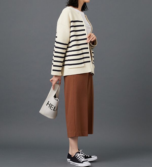 BELLUNA（ベルーナ）の「サマ見え（スーパーウォーム）ウール調センタープレスクロップドパンツ（クロップドパンツ）」｜詳細画像