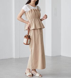 RANAN（ラナン）の「ダブルストラップドッキングワンピース（その他ワンピース）」｜オフ／ベージュ