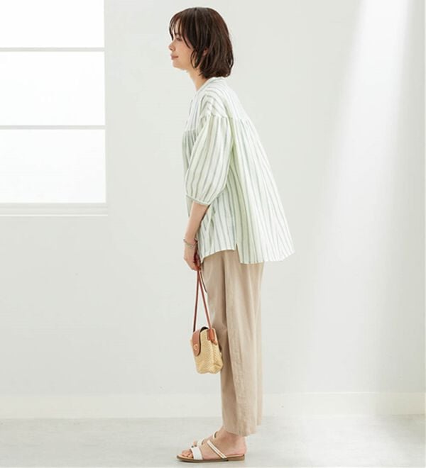 BELLUNA（ベルーナ）の「ダブルガーゼ素材切替デザインブラウス（ブラウス）」｜詳細画像