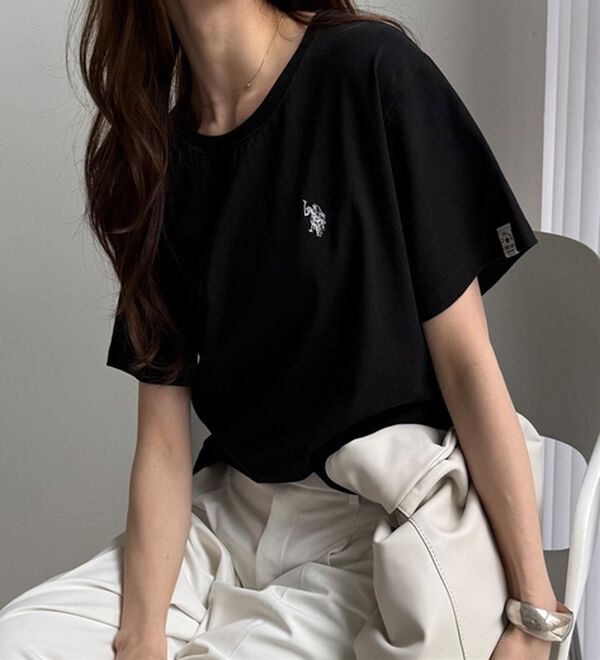 GeeRA（ジーラ）の「【ＵＳ．ＰＯＬＯ．ＡＳＳＮ】接触冷感ワンポイント刺繍Ｔシャツ（Tシャツ）」｜詳細画像