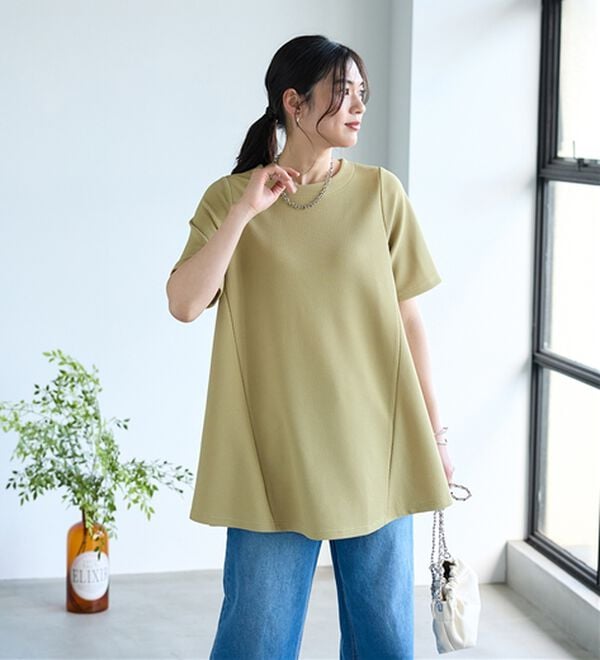 BELLUNA（ベルーナ）の「ひんやり！ポコポコエンボス素材－３ｋｇ見えチュニック（チュニック）」｜詳細画像