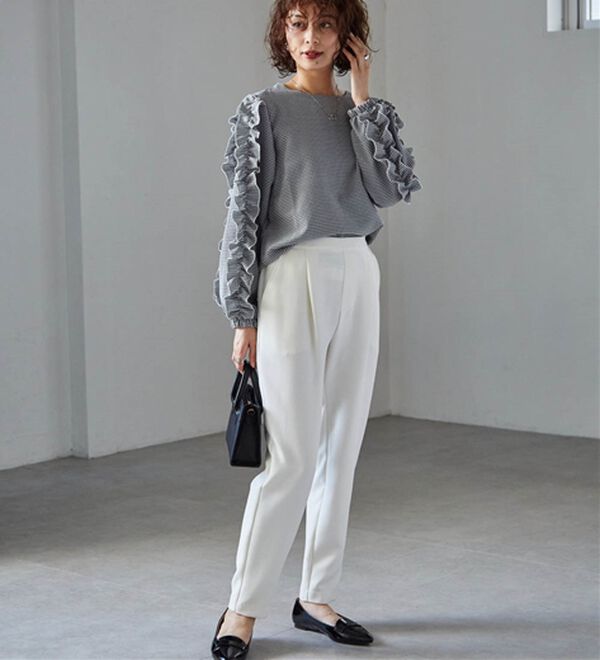 値下げ超美品☆☆☆MARK&LONA ホワイト美脚パンツ 楽天市場】ワイドパンツ【選べる2丈】機能付！美脚シルエット