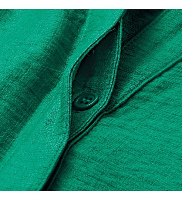 VINNO（ヴィノ）の「ボリューム袖麻調スキッパーワンピース（その他ワンピース）」｜詳細画像