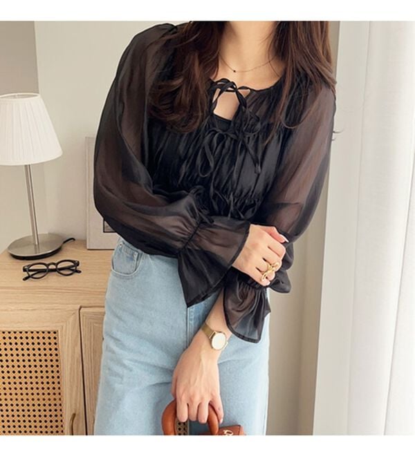 GeeRA（ジーラ）の「オーガンジーシアーブラウス（ブラウス）」｜詳細画像