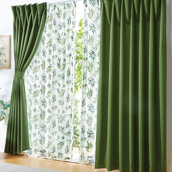 「簡単！素敵にコーディネートカーテンセット『プリントレース』（ドレープカーテン）」｜詳細画像