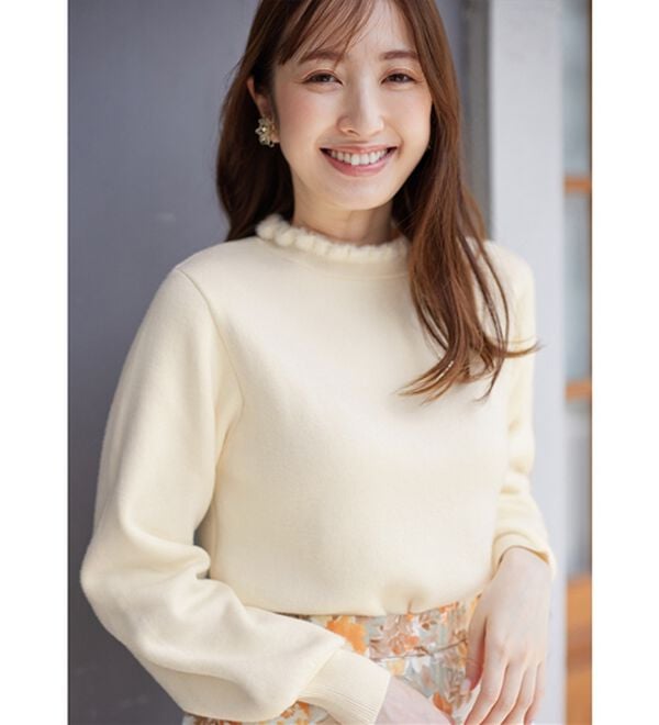 alotta（アロッタ）の「毛布のように温かい　裏シャギーパフ袖ニット（ニット・セーター）」｜詳細画像