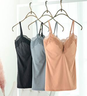 YU'NOW（ユナウ）の「ピーチ起毛ブラキャミ（ブラトップ・カップ付きインナー）」｜詳細画像