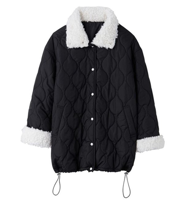 GeeRA（ジーラ）の「衿ボアミドル丈バルーンキルティングブルゾン（ブルゾン）」｜詳細画像