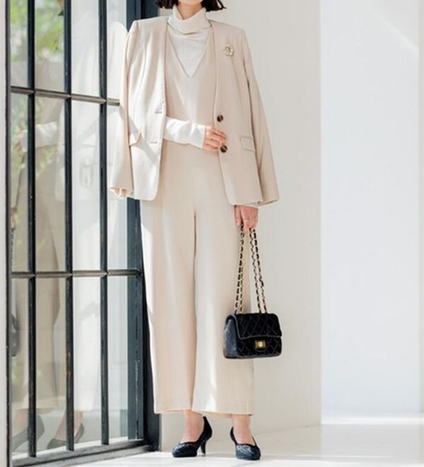 GeeRA（ジーラ）の「ジャケット＆ブラウス＆オールインワン3点セットスーツ（その他スーツ）」｜詳細画像