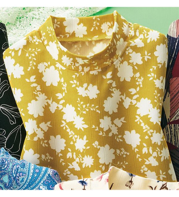 ルフラン（ルフラン）の「さらり華やかプルオーバー（カットソー）」｜イエロー花柄