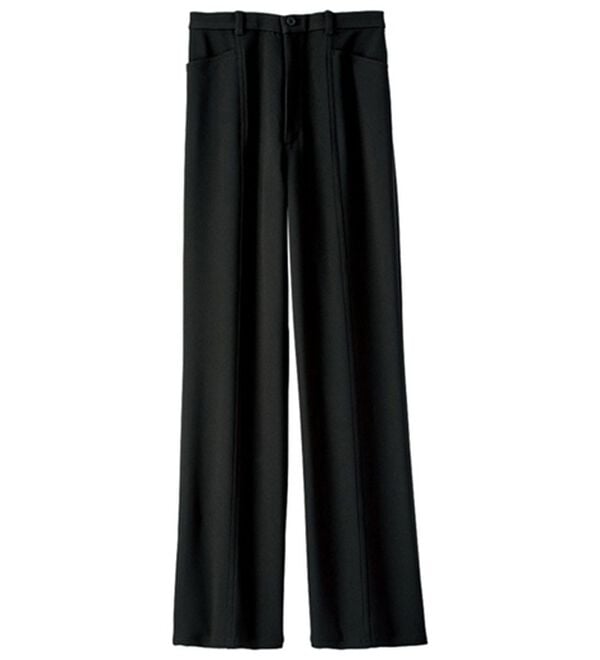 BELLUNA（ベルーナ）の「ハイテンションカルゼ素材美脚パンツ（セミワイド）（ワイドパンツ・ガウチョ）」｜ブラック