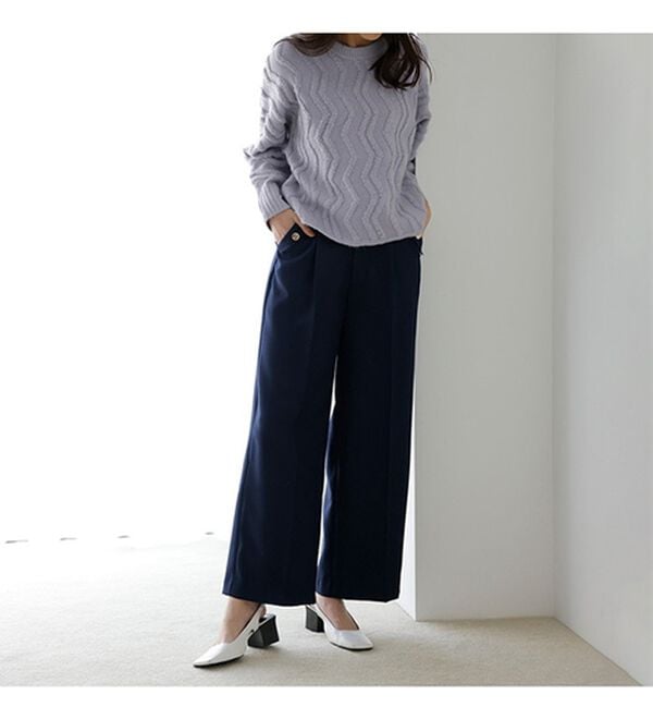 RANAN（ラナン）の「ボタンデザインハイウエストワイドパンツ（フルレングスパンツ）」｜詳細画像