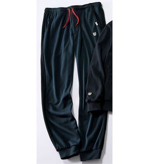 「＜ケー・スイス＞差がつく着こなし！裏起毛リラックスパンツ（メンズフルレングスパンツ）」｜ネイビー