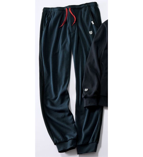 「＜ケー・スイス＞差がつく着こなし！裏起毛リラックスパンツ（メンズフルレングスパンツ）」｜ネイビー