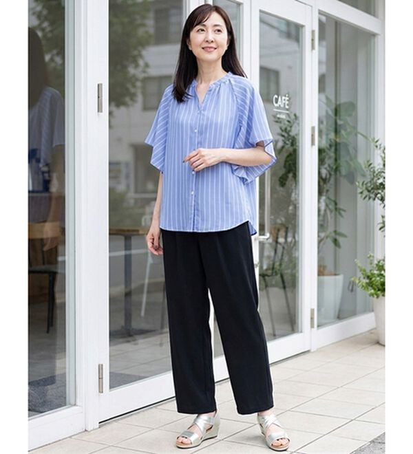 ルフラン（ルフラン）の「【３本組】爽やか素材ドレープパンツ＜フローレル＞（フルレングスパンツ）」｜詳細画像