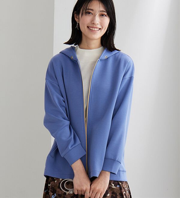 BELLUNA（ベルーナ）の「【快適Ｌａｂ．】とろみ素材裾タックパーカー（パーカー）」｜ライラック