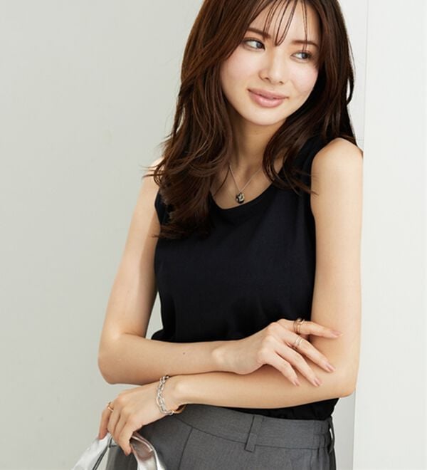 BELLUNA（ベルーナ）の「ヒンヤリ！綿１００％サマ見えタンクトップ（タンクトップ・キャミソール）」｜詳細画像